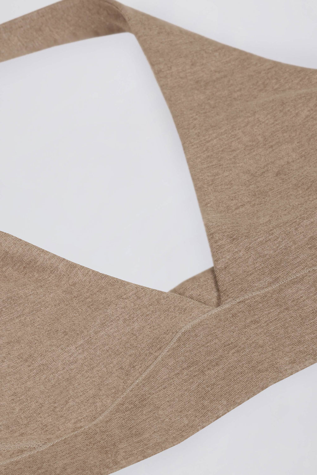 V-Neck Sports Bra in Mocha Marl