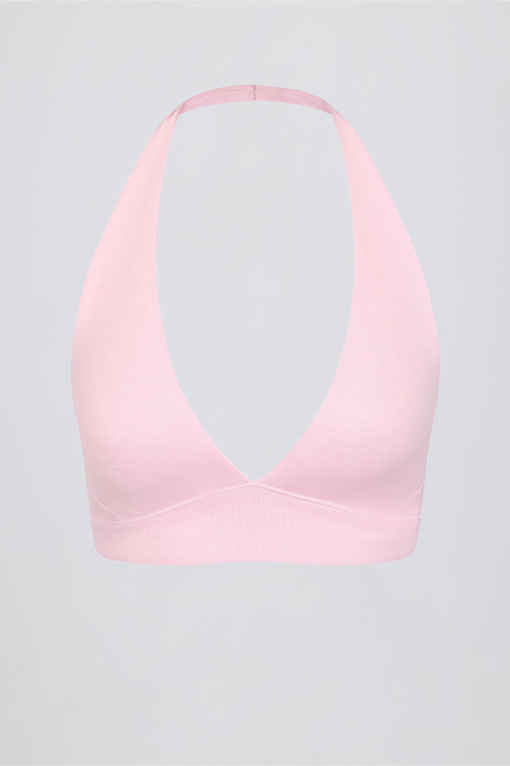 V-Neck Sports Bra in Pale Pink Marl