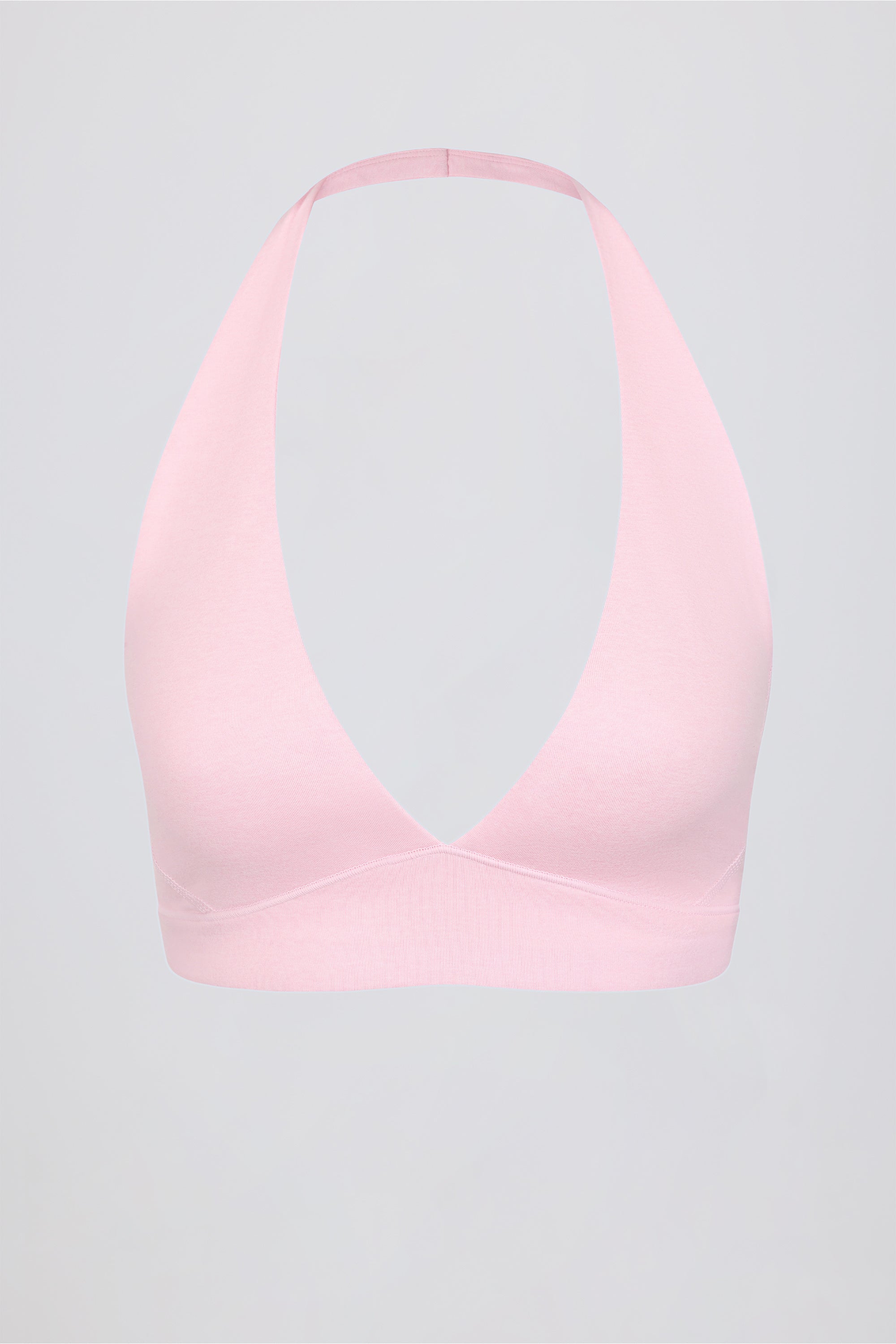V-Neck Sports Bra in Pale Pink Marl