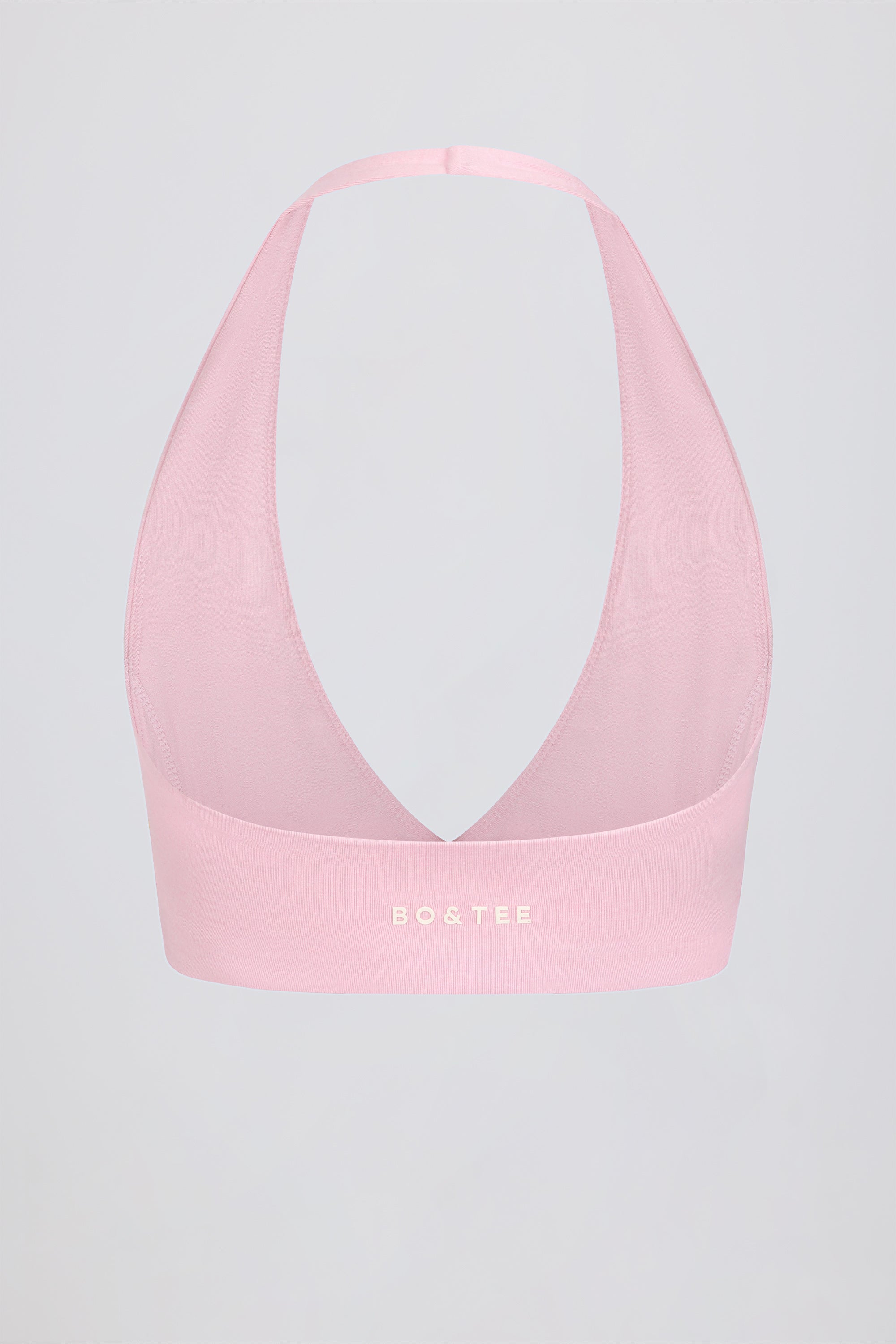 V-Neck Sports Bra in Pale Pink Marl