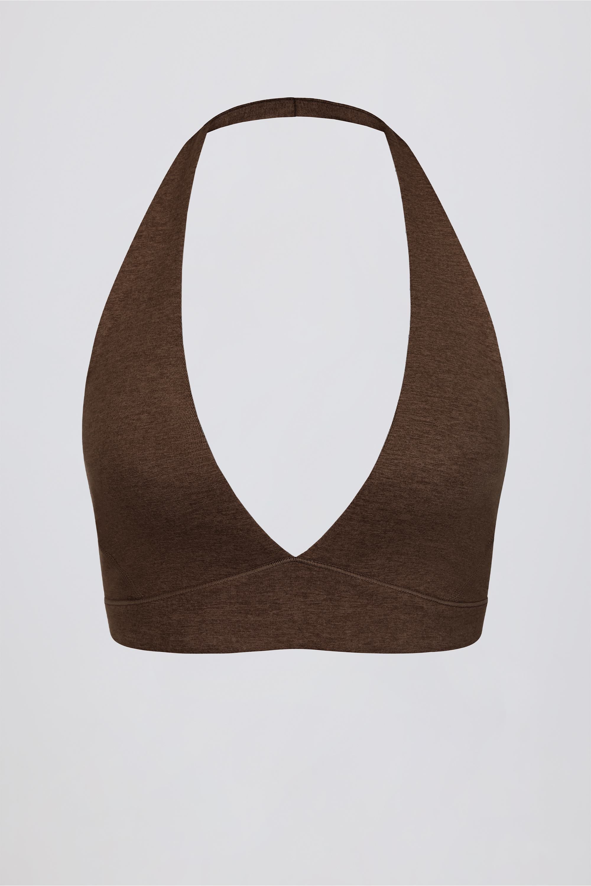 V-Neck Sports Bra in Pecan Marl