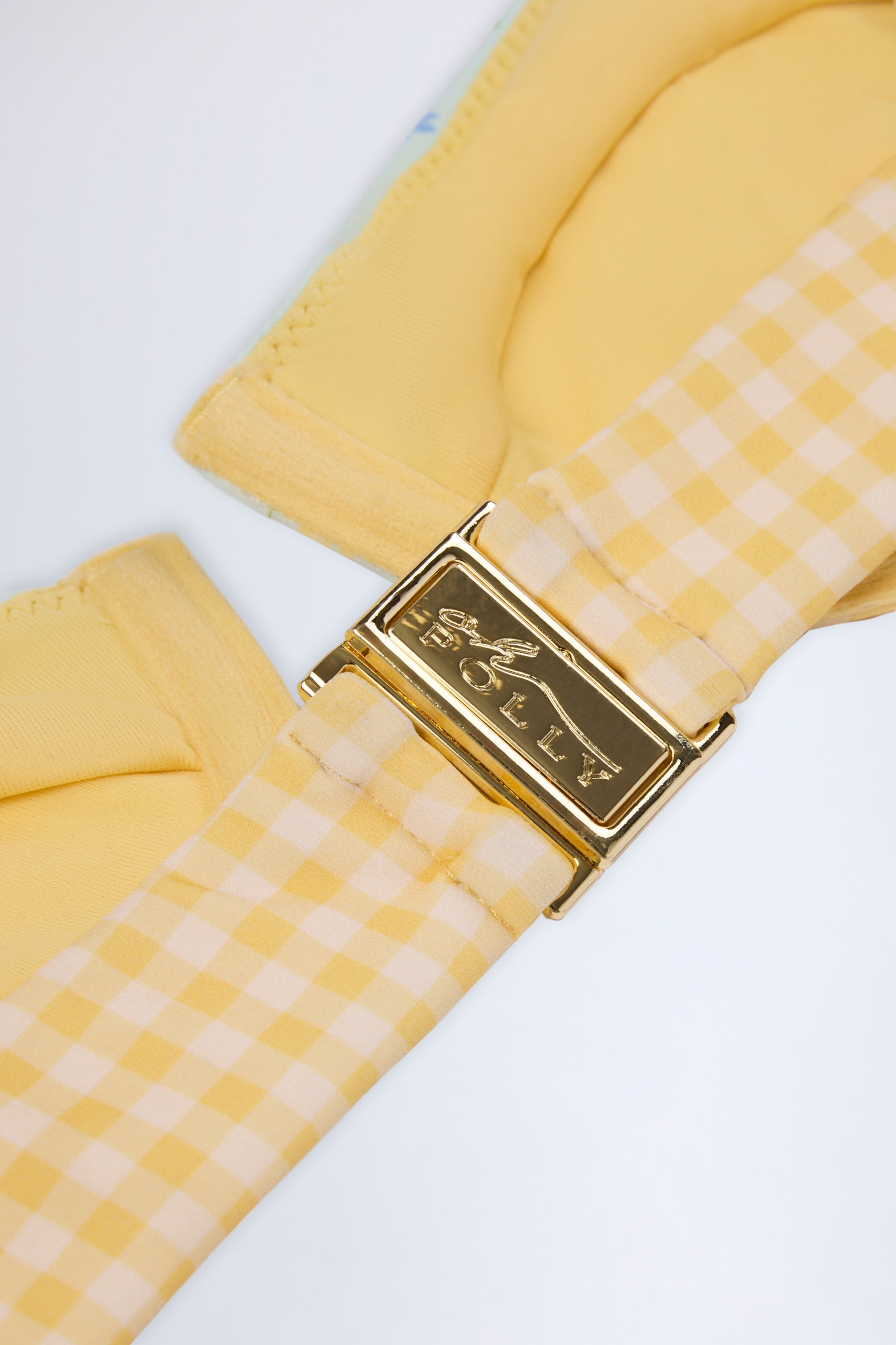 Underwired Balconette Bikini Top in Yellow Gingham