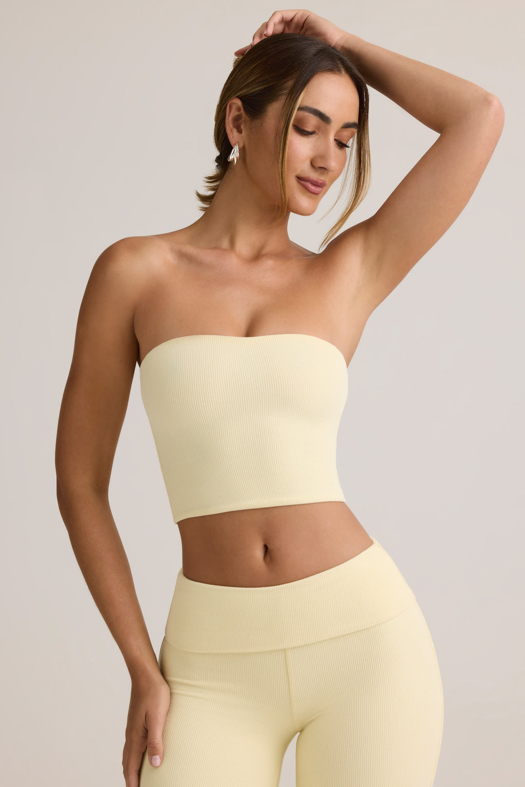 Modal Strapless Crop Top in ButterCream Yellow