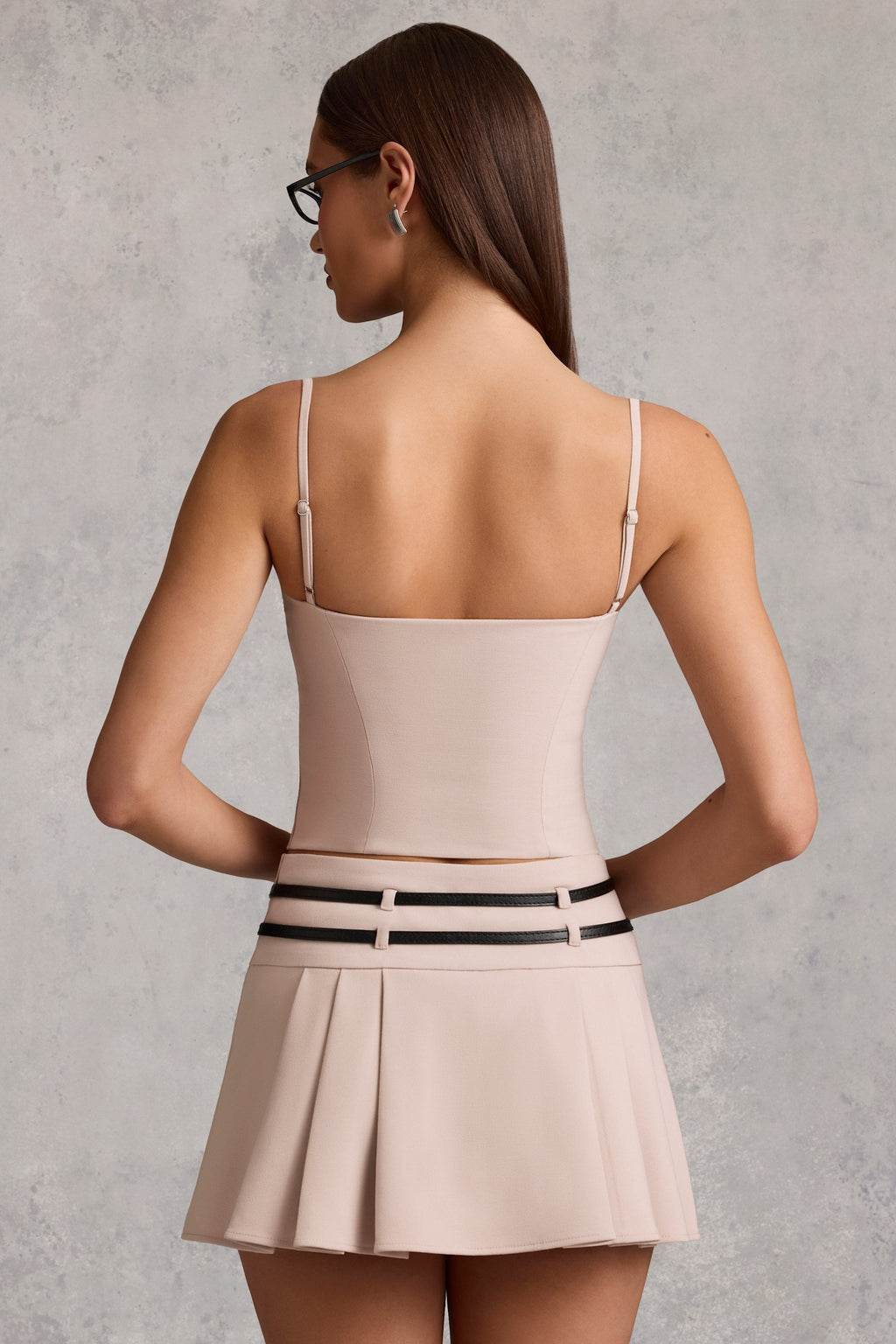 Cut-Top Camisole Top in Mushroom