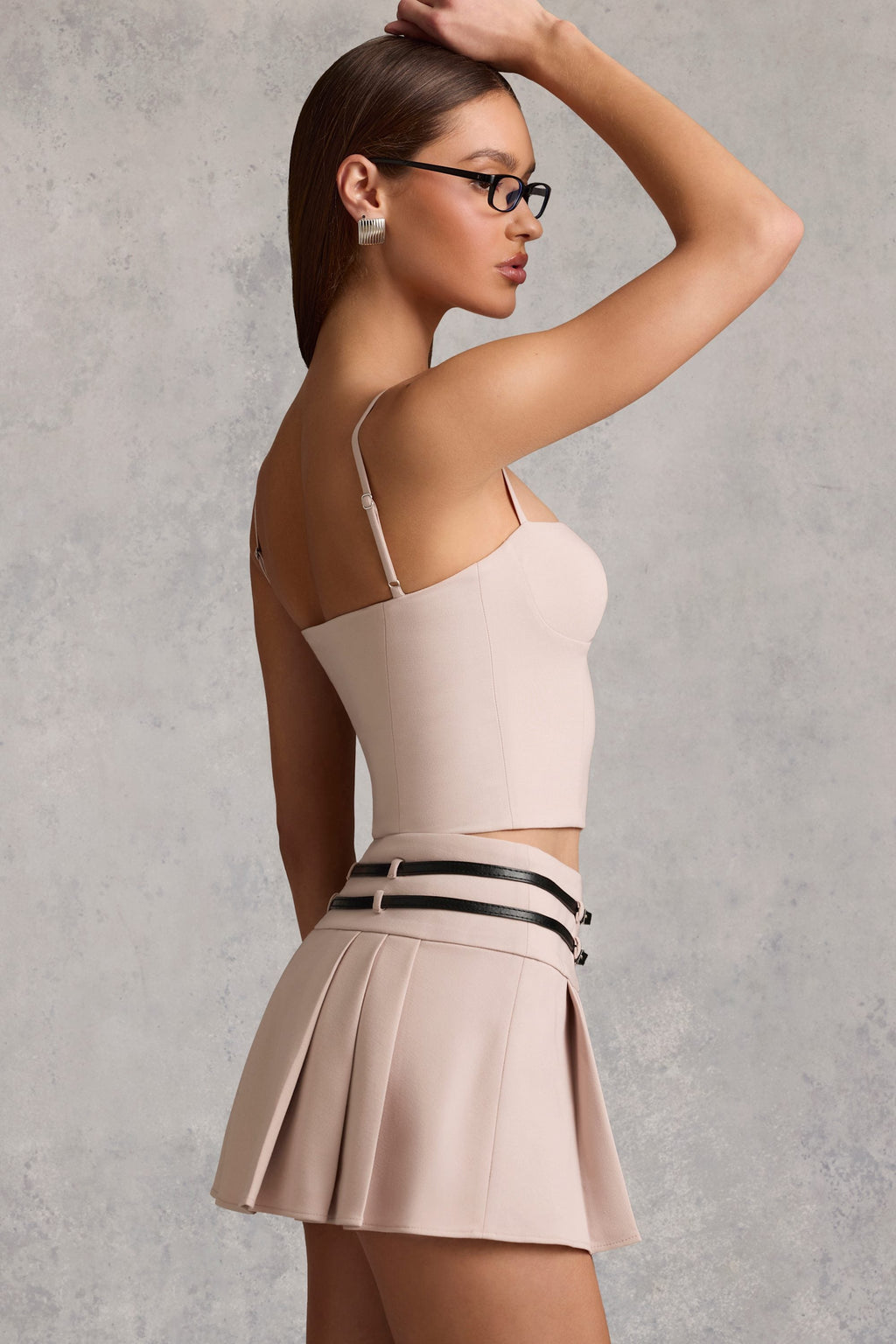 Cut-Top Camisole Top in Mushroom