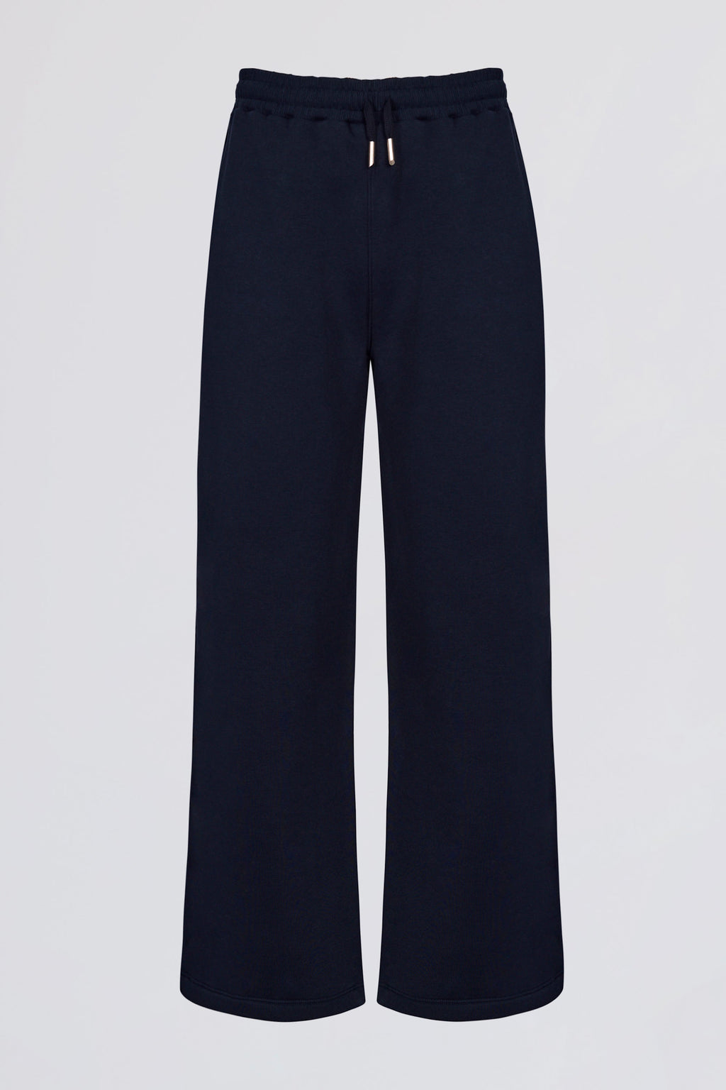 Premium Brushed Jersey Wide-Leg Joggers in Classic Navy