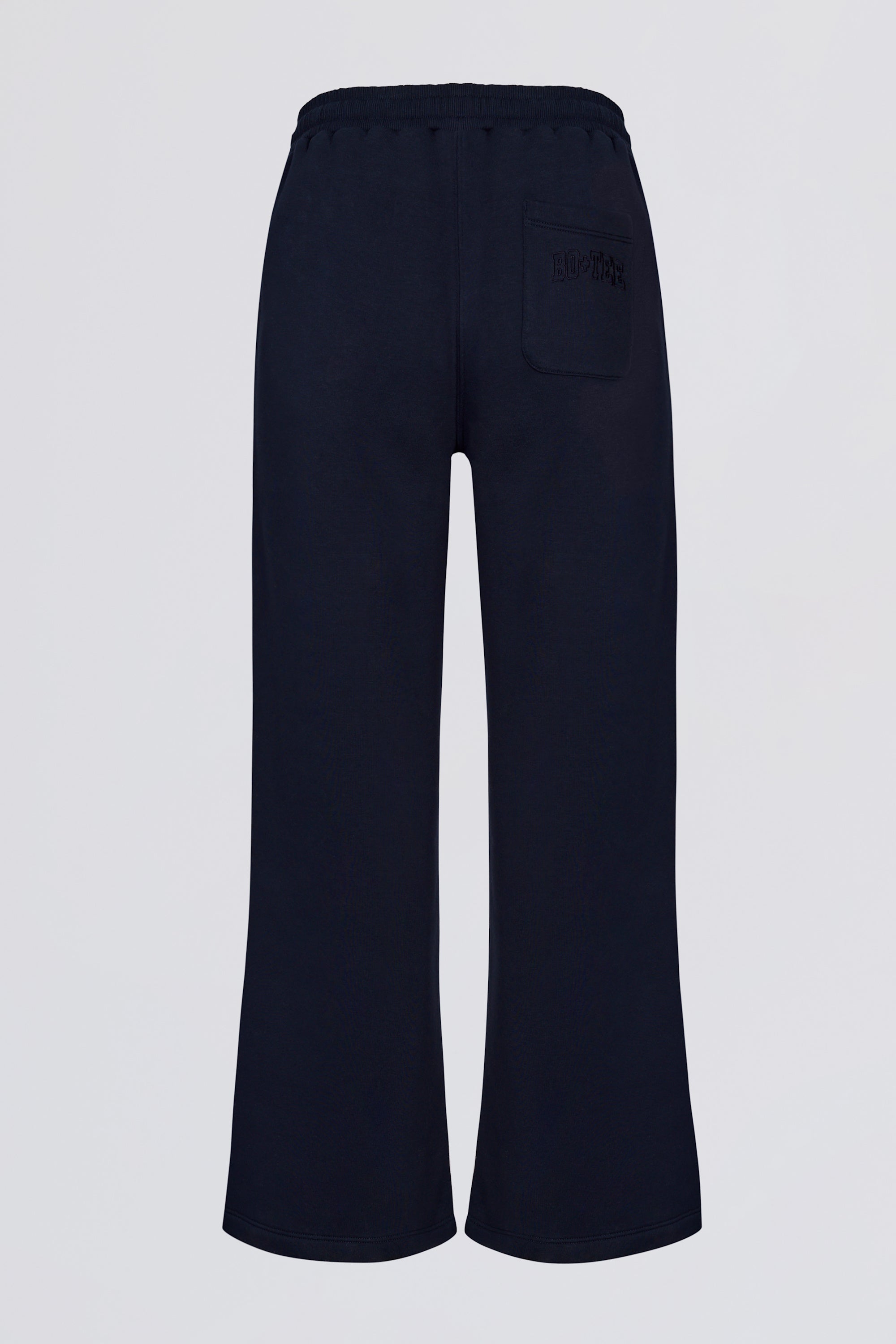 Premium Brushed Jersey Wide-Leg Joggers in Classic Navy