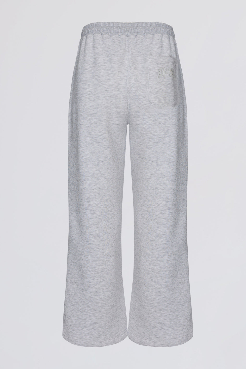 Premium Brushed Jersey Wide-Leg Joggers in Grey Marl