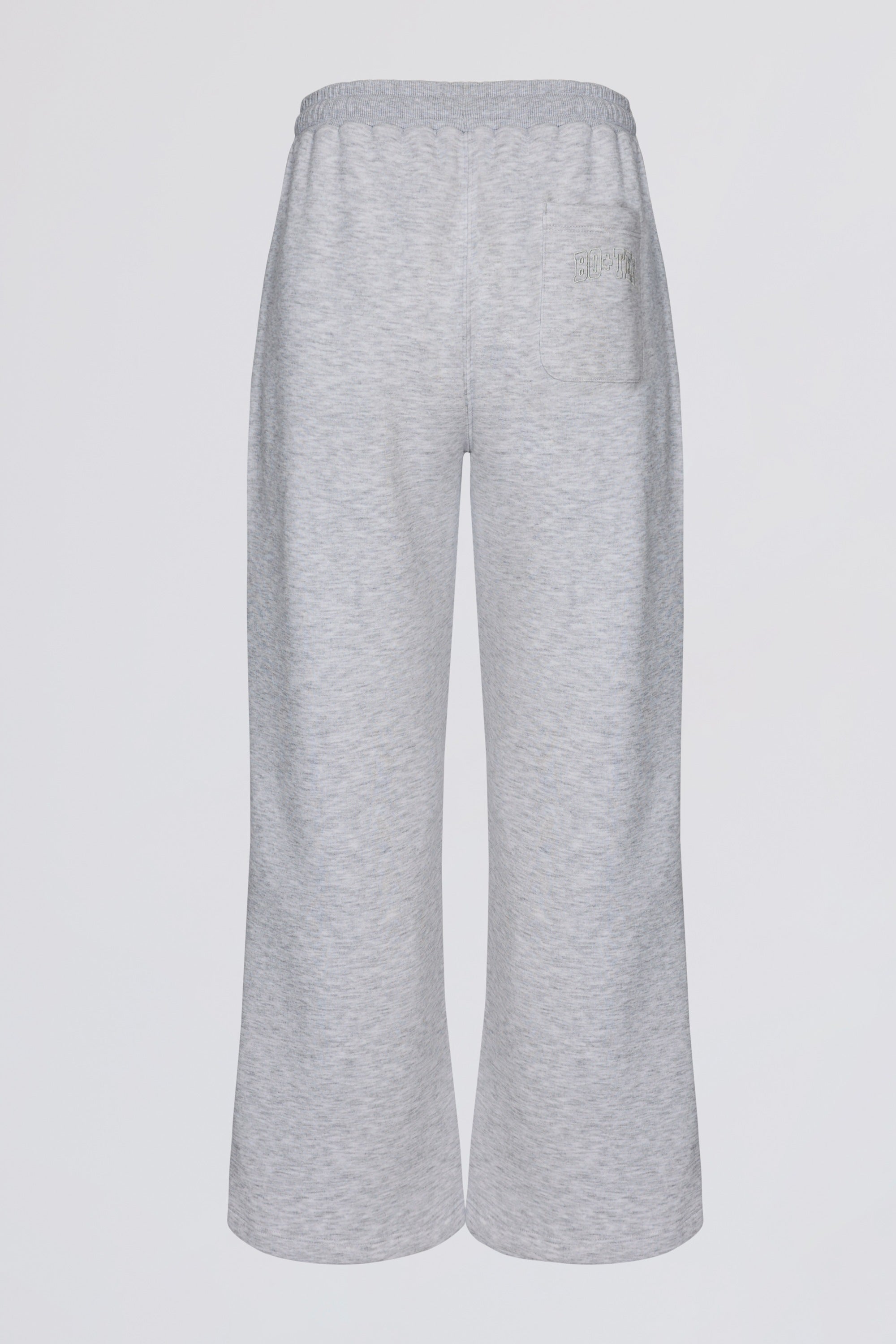 Premium Brushed Jersey Wide-Leg Joggers in Grey Marl