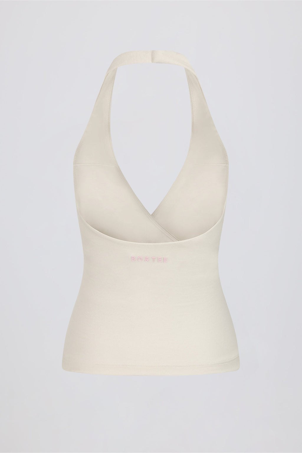 Wrap Halterneck Tank Top in Ivory Marl