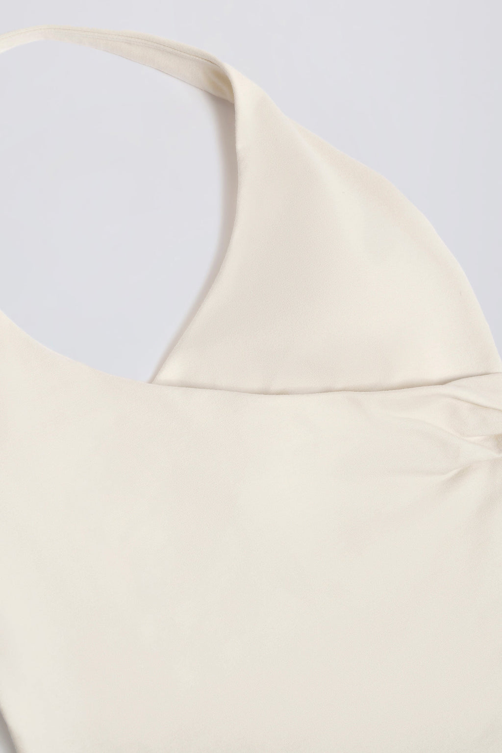 Wrap Halterneck Tank Top in Ivory Marl