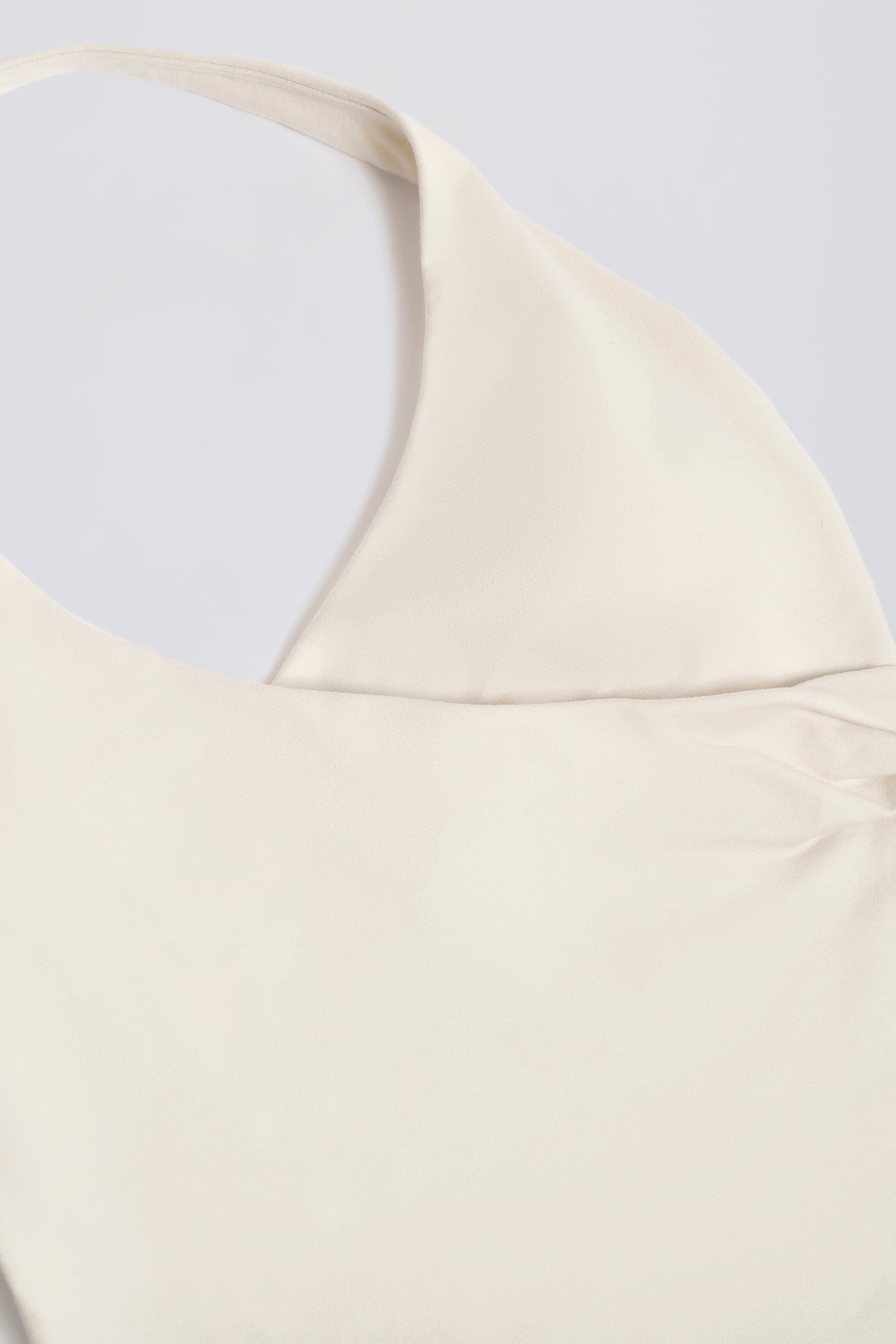 Wrap Halterneck Tank Top in Ivory Marl