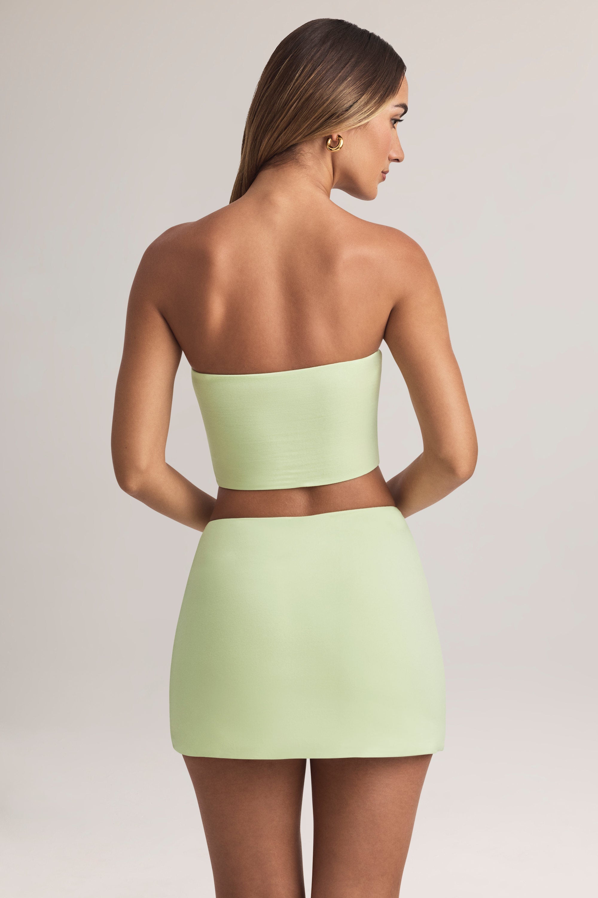 Modal Mid-Rise A-Line Mini Skirt in Sage Green